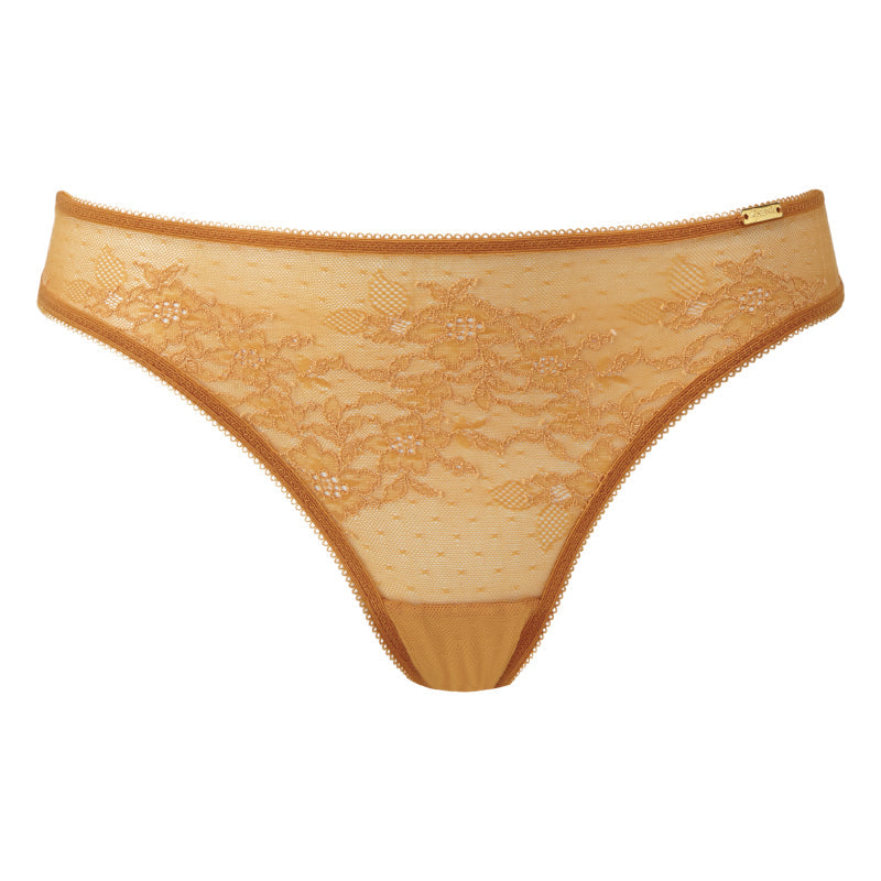 Gossard Glossies Lace Spiced Honey Sheer Bikini Panty
