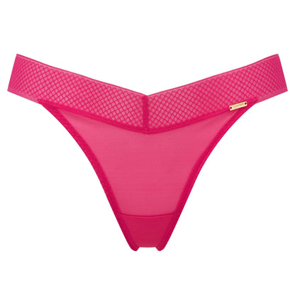 Gossard Glossies Magenta Sheer Mesh Tanga Thong Panty