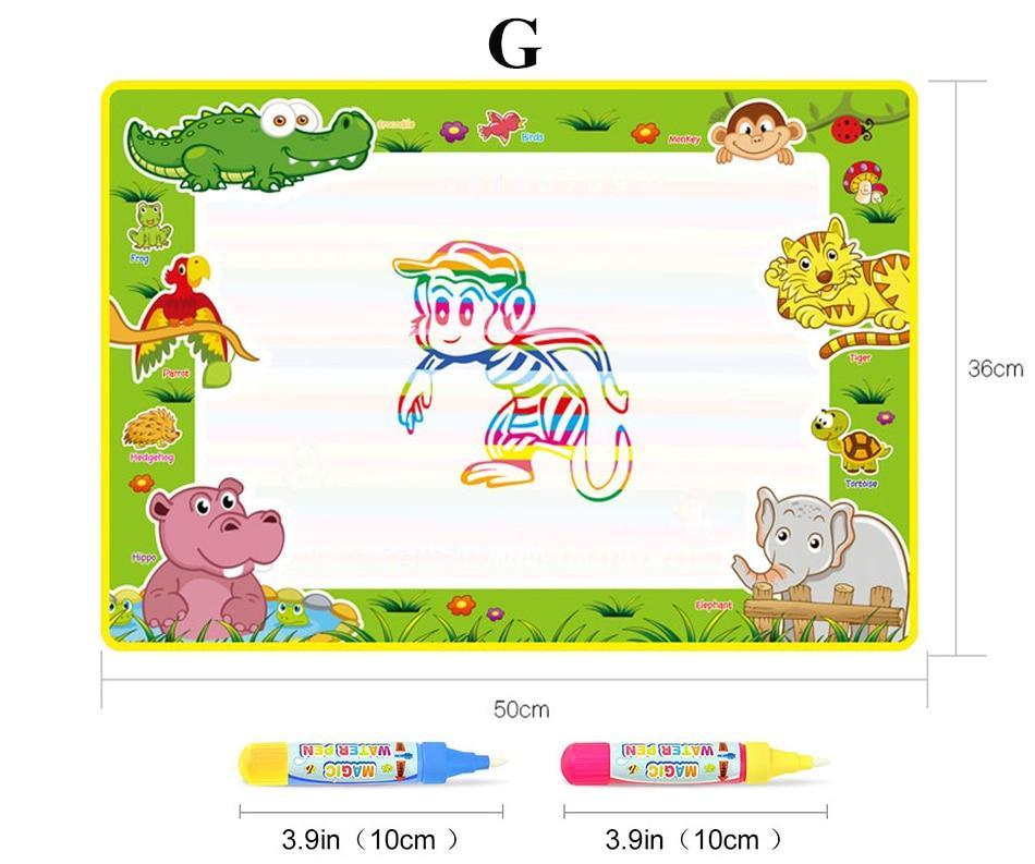 Magic Water Painting Drawing Mat &amp; 2 Pens Doodle Board Coloring Books for Kids Children Educational Toys