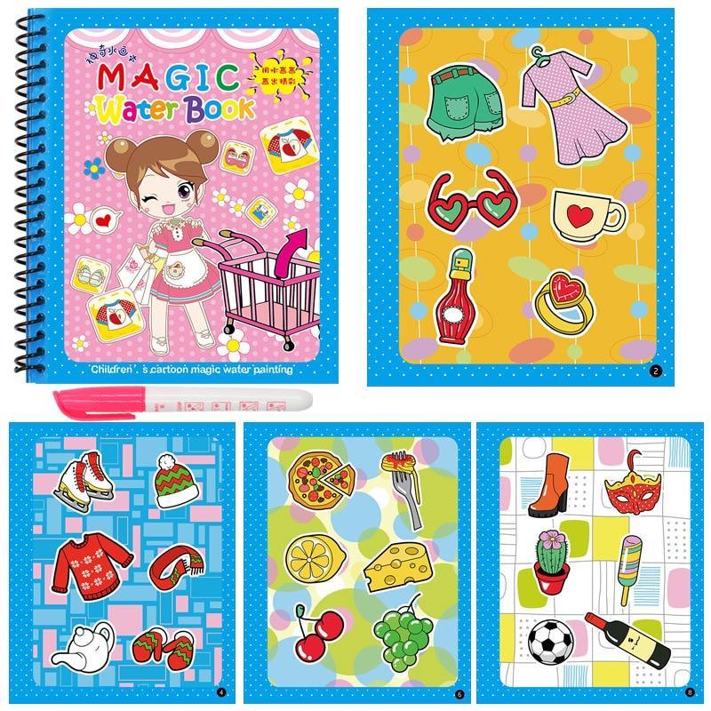 Early Education Montessori Painting Drawing Board For Kids Toys Coloring Book Doodle &amp; Magic Pen Magic Water Drawing Book