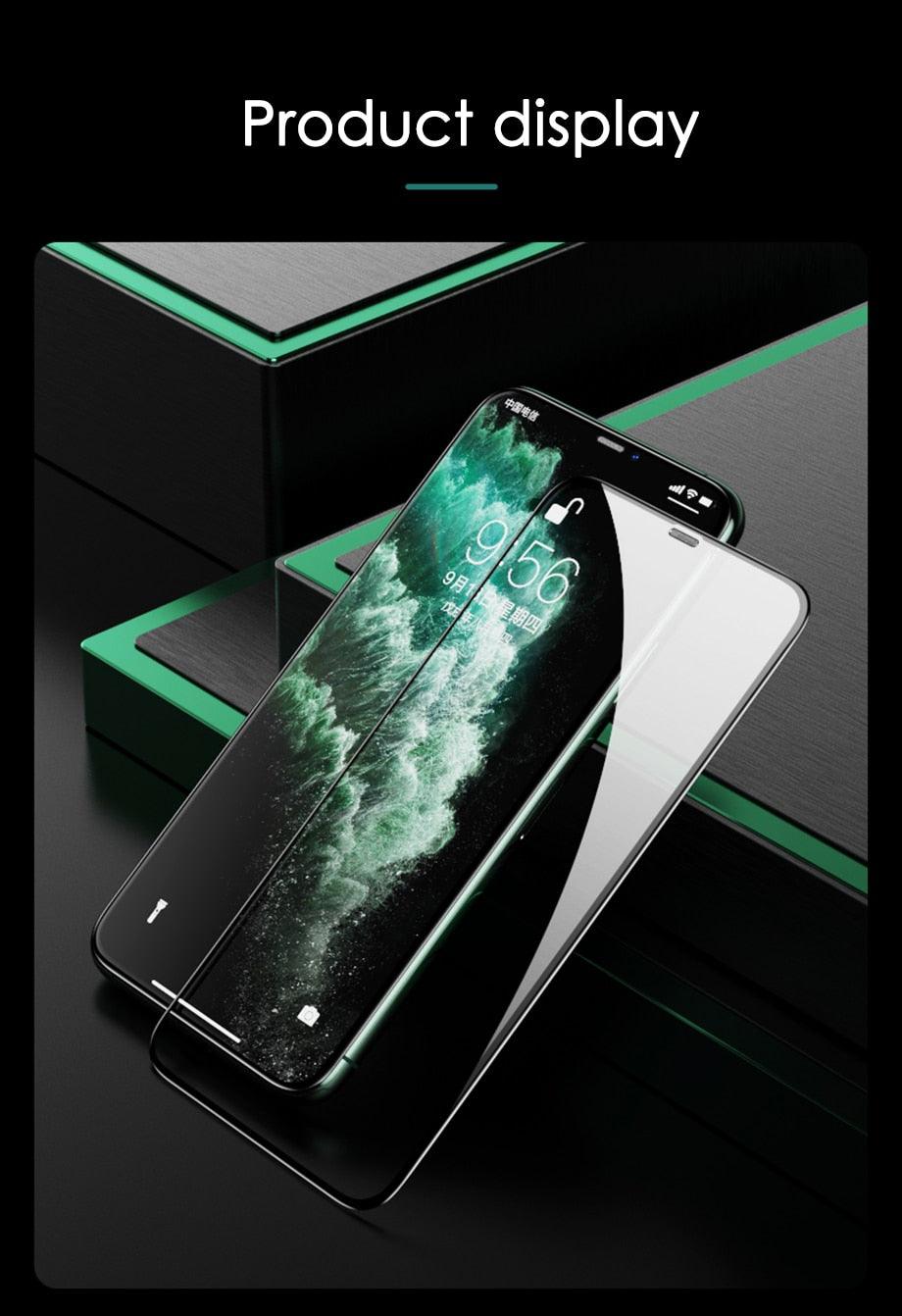 3pcs Full Cover Protective Glass On For Iphone 11 12 13 14 Pro Max Screen Protector For Iphone X Xr Xs Max 7 8 6s Plus Se Glass Full Screen Protector Edge To Edge Full Screen Coverage