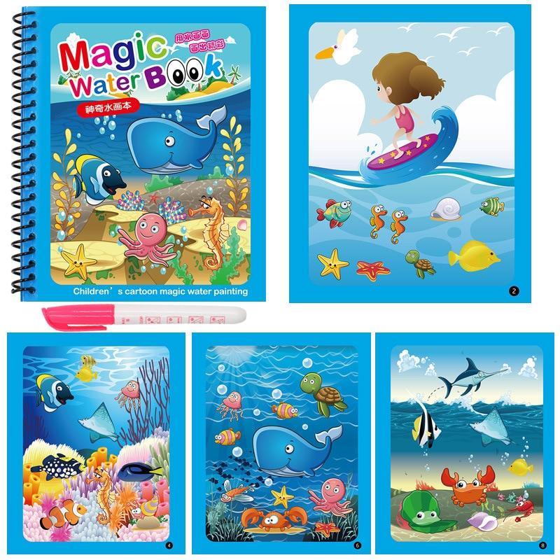 Early Education Montessori Painting Drawing Board For Kids Toys Coloring Book Doodle &amp; Magic Pen Magic Water Drawing Book