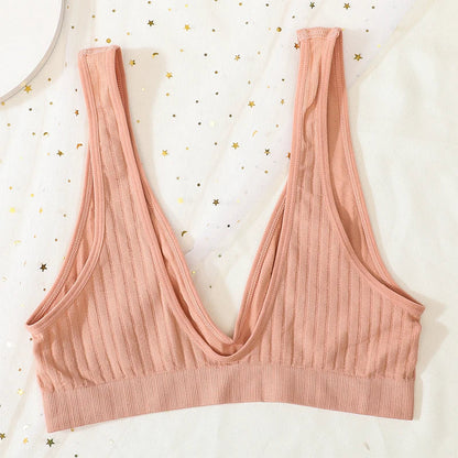 3pcs/lot Seamless Bra Push Up Bras For Women Deep V-neck Bralette Sexy Lingerie Female Low Back Sleep Underwear Unlined Crop Top