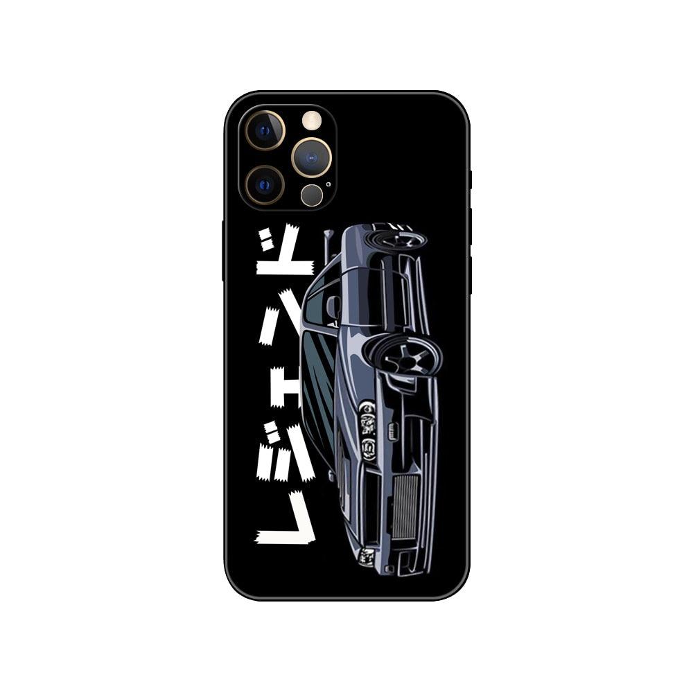 Black Phone Case Mask  for iphone 5 5s se 2020 6 6s 7 8 plus x 10 XR XS 11 12 mini pro MAX Back Cover Sports Car Transparent Phone Case Silicone Back Cover For iPhone
