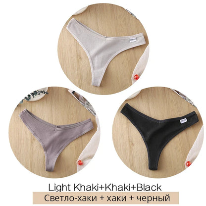 Comfortable Cotton G-String Thongs for Women – 3-Piece Panties Set