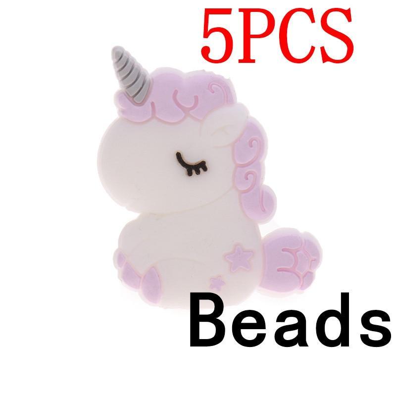 Silicone Unicorn Teether Beads Cute Cartoon Rodent BPA Free Baby Teething Toy For Baby and Kids