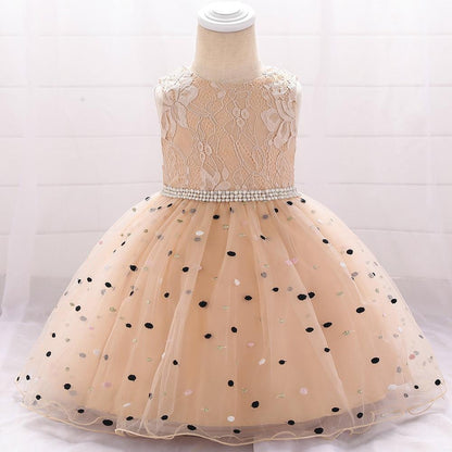 New Baby  Dots Printing Princess  Birthday Dress Ball Gown  Clothing Unique Design Perfect Gift