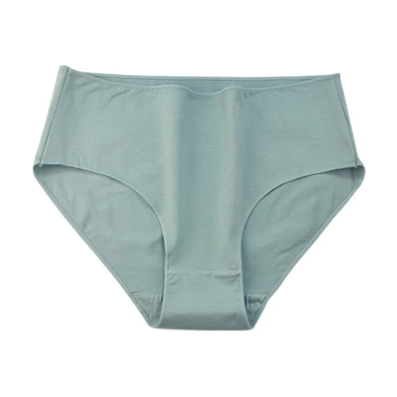 2Pcs/Set Cotton Briefs High Rise Panties Women Solid Color Underwear Comfort Lingerie M-2XL Panty Female Underpants Intimates