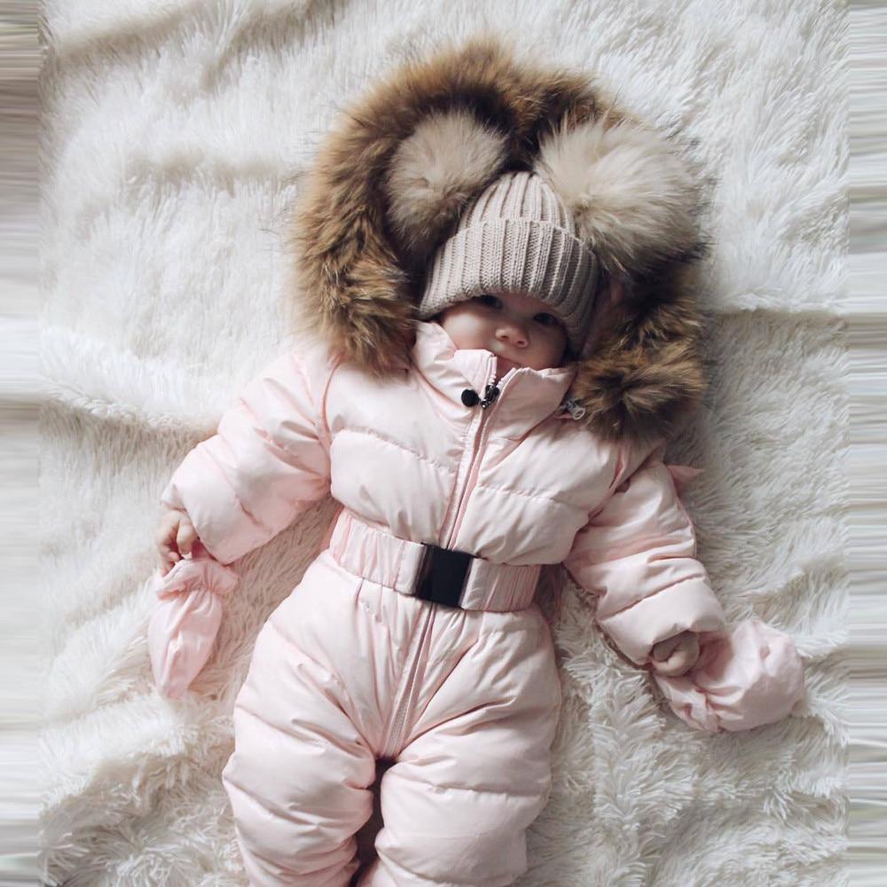 Winter Clothes For Infant Baby Hooded Warm Thick Snowsuit Jumpsuit Romper for Boys and Girls  Style