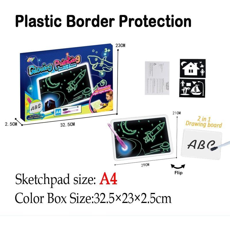 Draw With Light-Fun And Developing Drawing&amp;write Flip Board Kids Educational Toy Magic Drawing Lighting In Dark Gift For Child