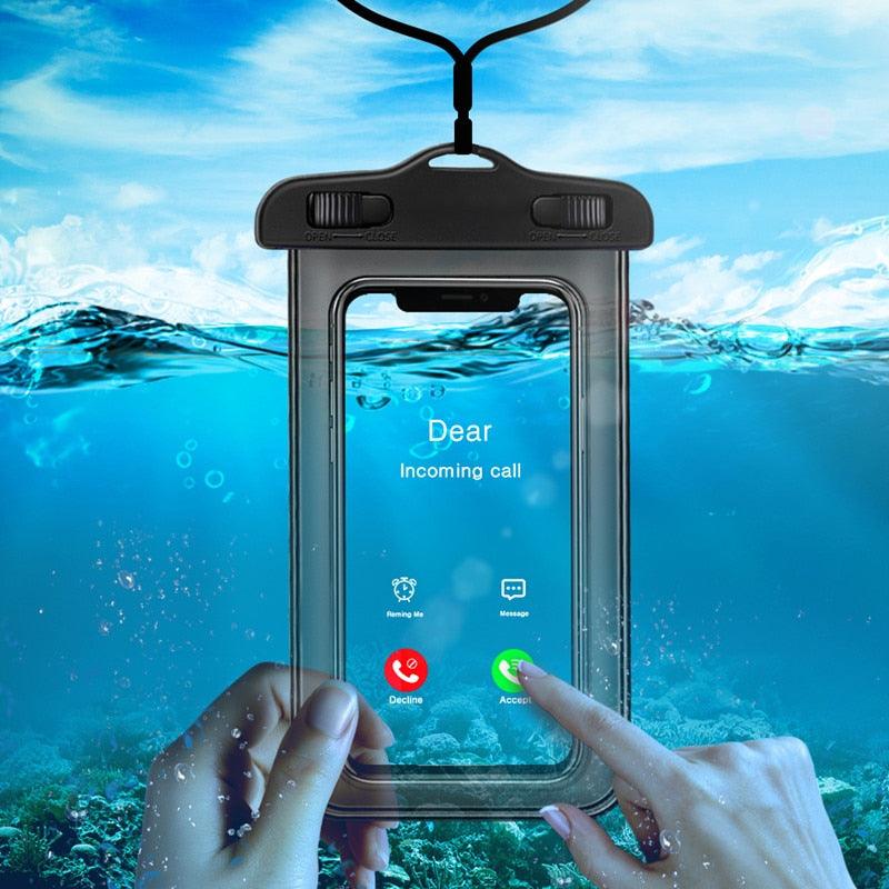 Water Proof Cases For iPhone 12 Cover Pouch Cases For iPhone  XS MAX 8 7 6 s Plus Universal Waterproof Case Universal Waterproof Cell Phone Bag/Holder for iPhone Case &amp; Strap