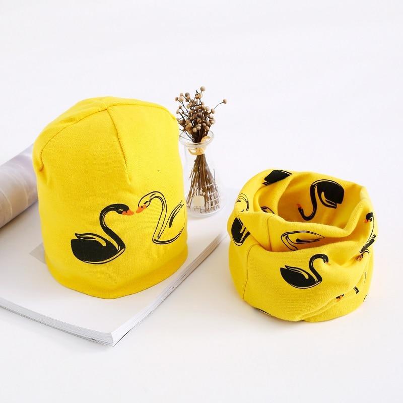 Star Print Cotton Hat And Scarf  Baby Beanie Kids Caps Children&
