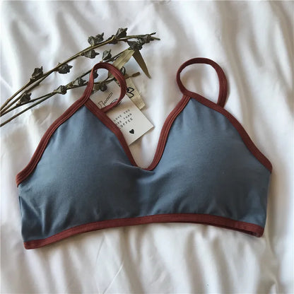 Women Wireless Bra Comfort Cotton Fabric Padded Bras Sexy Lingerie Small Cup Tube Top Removable Pads Brassiere One Size