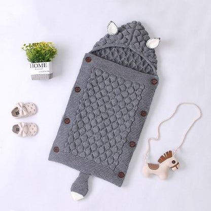Stevvex Knitted Newborn Baby Blanket Baby Sleeping Bags Stroller Bedding Warm Swaddle Wrap