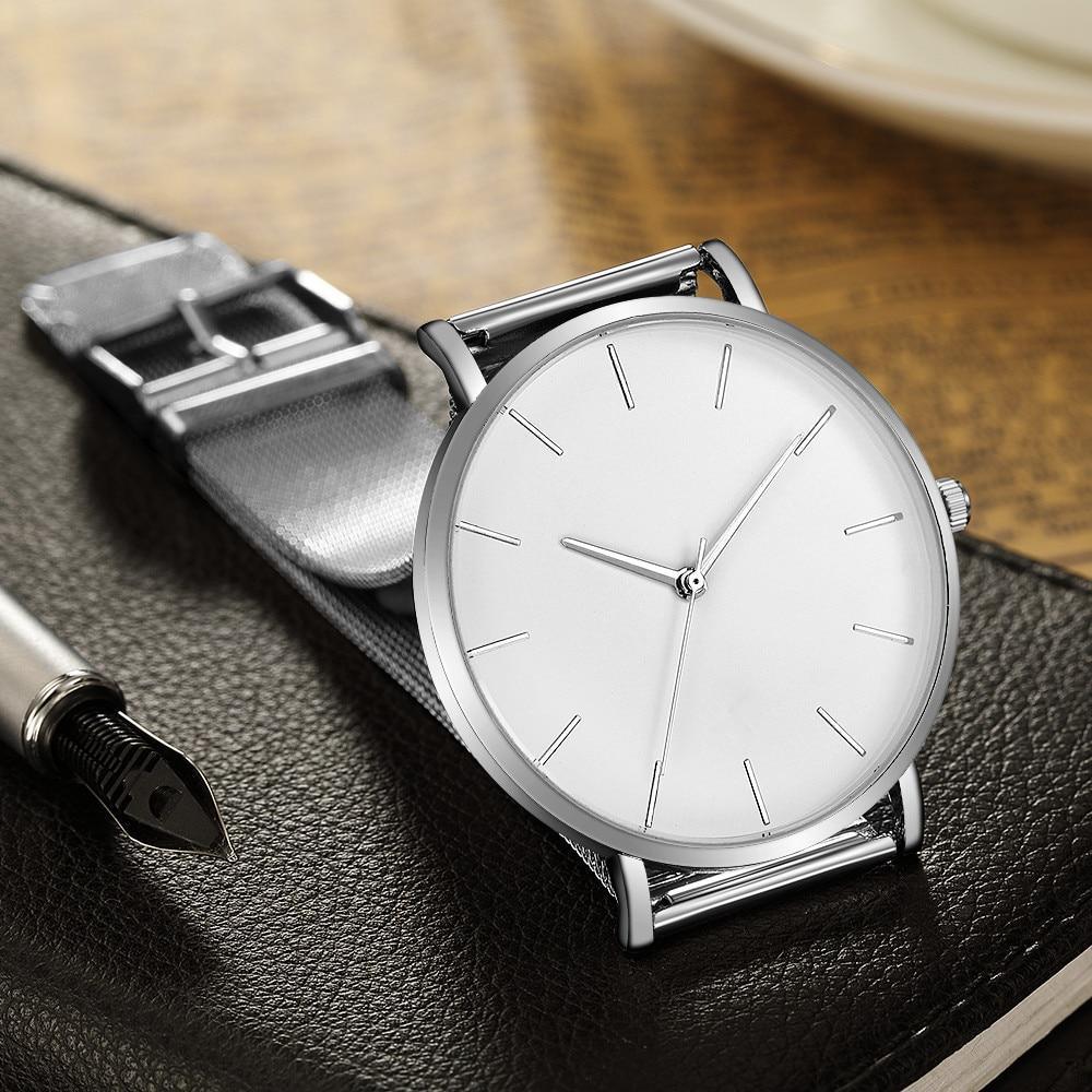 STEVVEX Men Watch Quartz Casual Watches Simple Metal Hour Reloj Quartz Watch Montre Mesh Stainless Steel clock For Men&