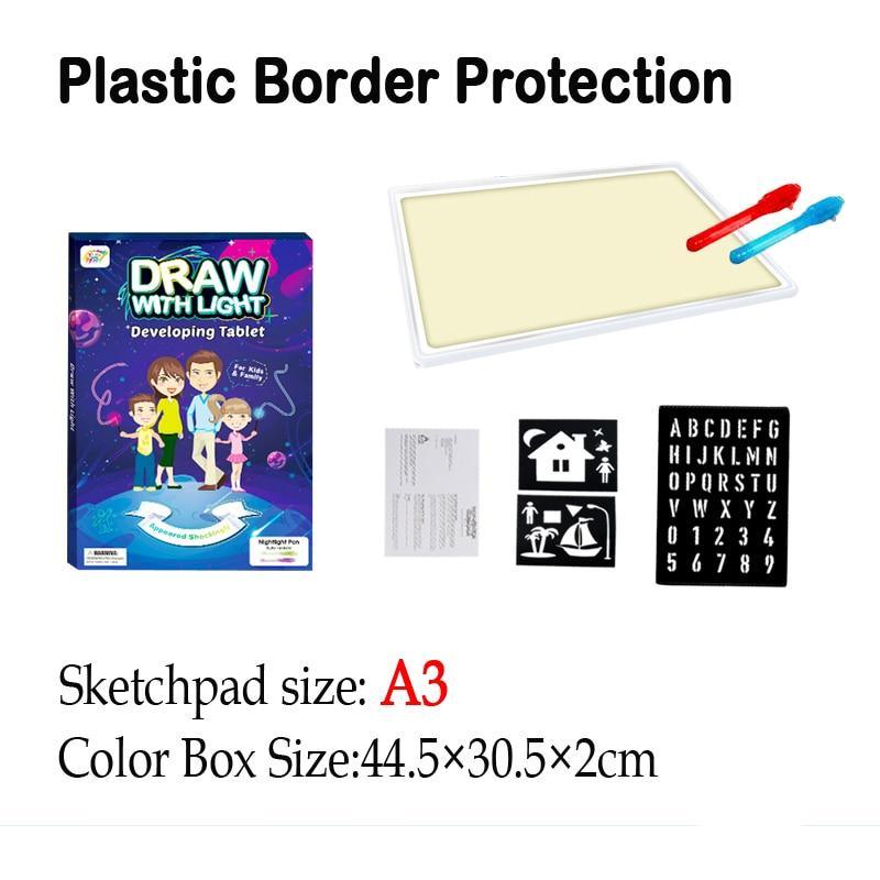 Draw With Light-Fun And Developing Drawing&amp;write Flip Board Kids Educational Toy Magic Drawing Lighting In Dark Gift For Child