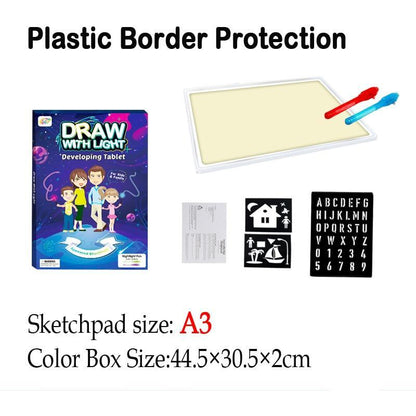 Draw With Light-Fun And Developing Drawing&amp;write Flip Board Kids Educational Toy Magic Drawing Lighting In Dark Gift For Child
