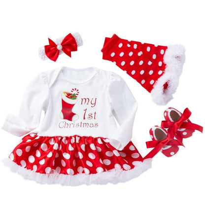 My First Christmas Newborn Baby Girl Tutu Dress Outfits Set Unique Design Excellent Look Perfect Gift