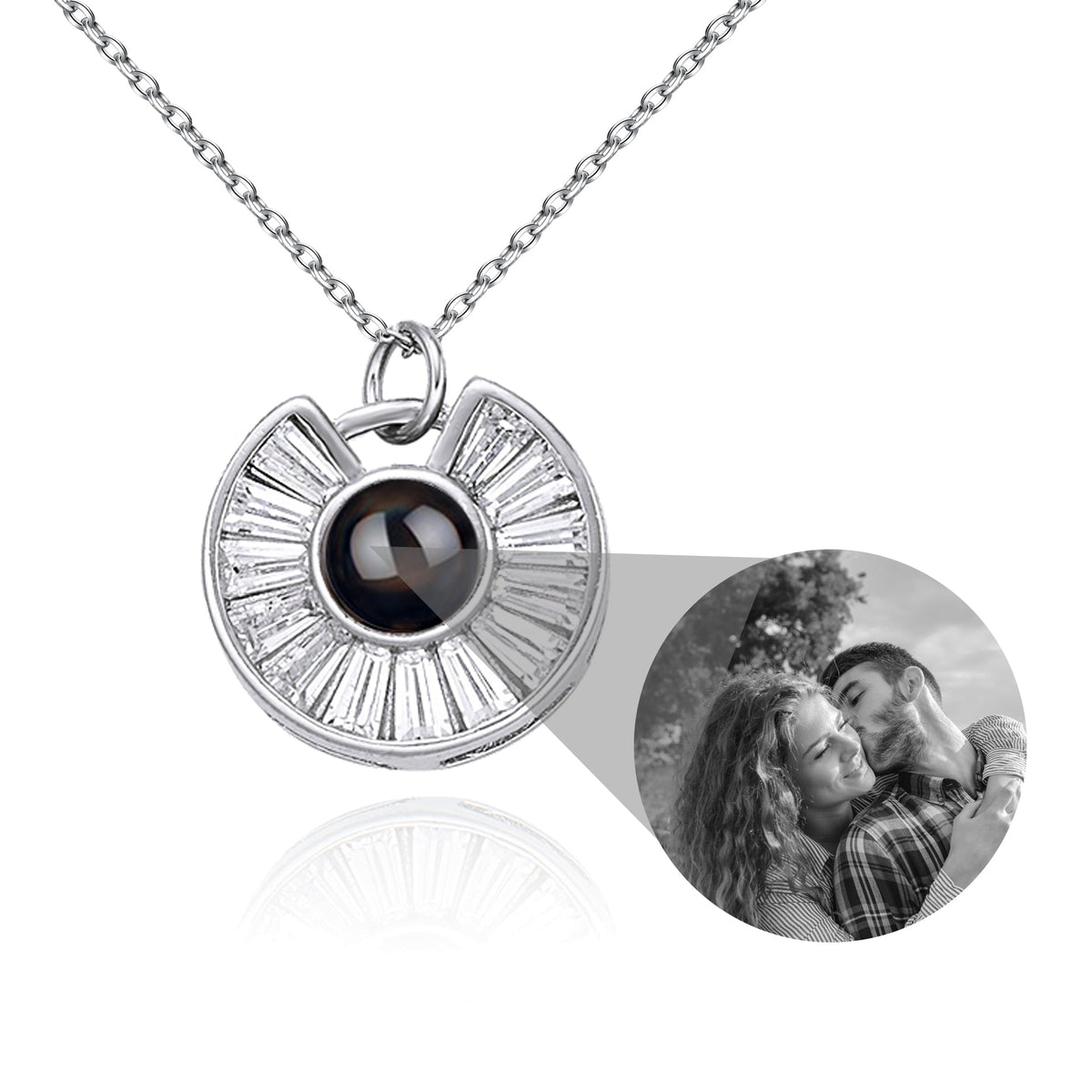 Custom Photo Necklace Flower Necklace Valentine&