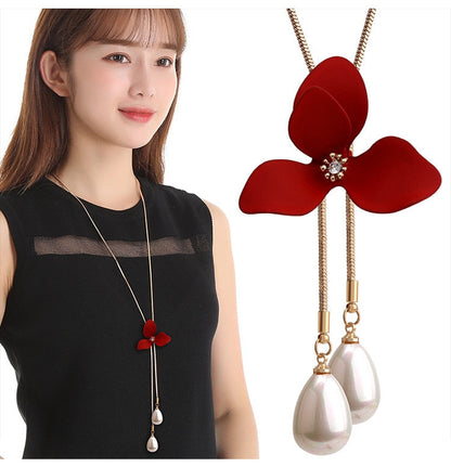 Collier Femme Long Gray Crystal Necklaces &amp; Pendants for Women Round Statement Necklace