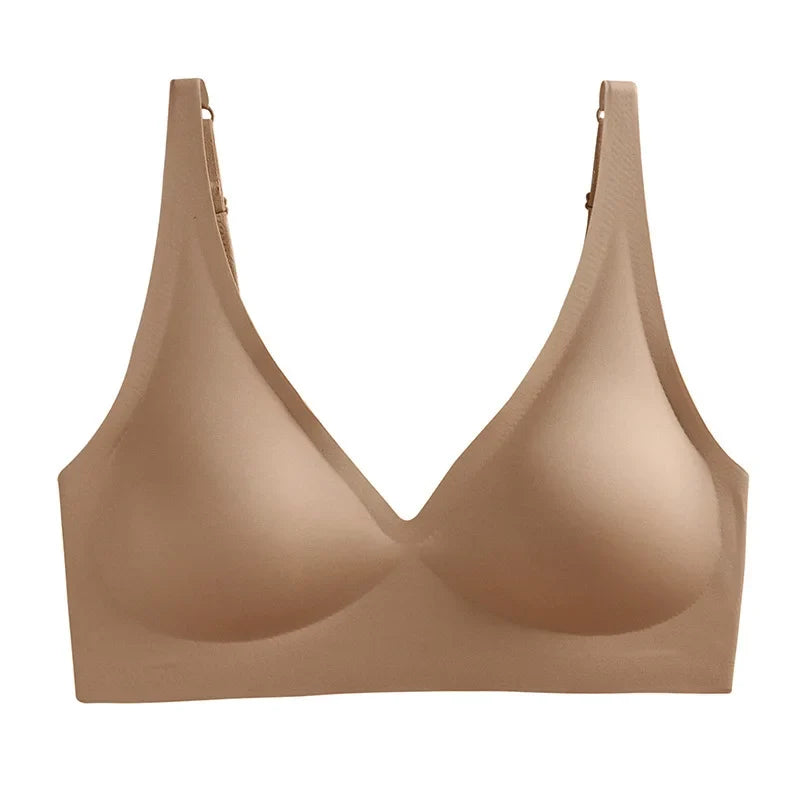 Sexy Seamless Bras For Women Wire Free Push Up Brassiere Deep V-Neck Lingerie U-Back 2-Hook Underwear Intimates S-5XL