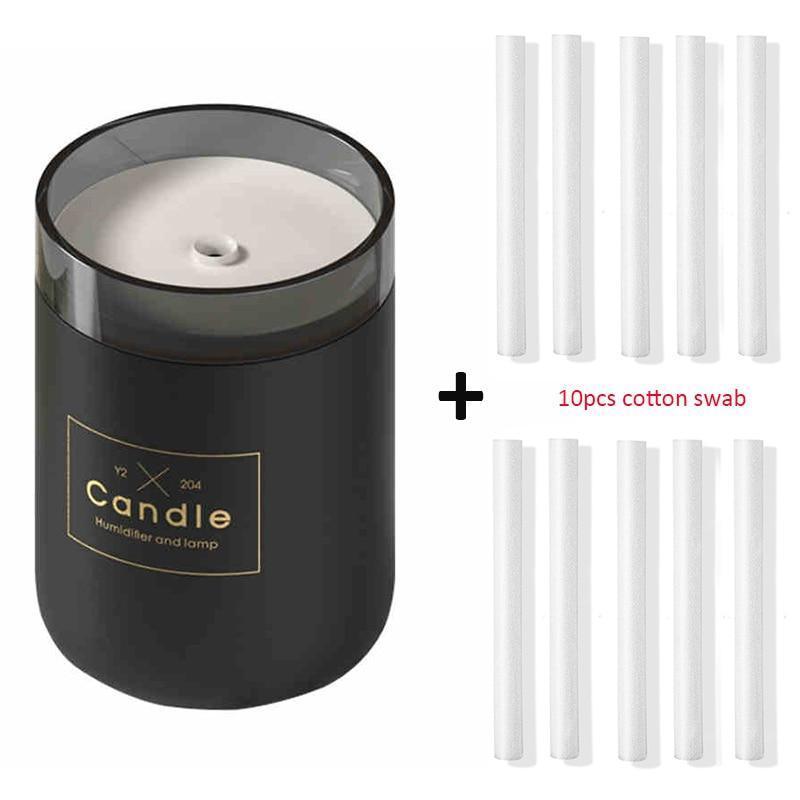 280ML Ultrasonic Air Humidifier Candle Romantic Soft Light USB Essential Oil Diffuser Car  Aroma Mist Maker