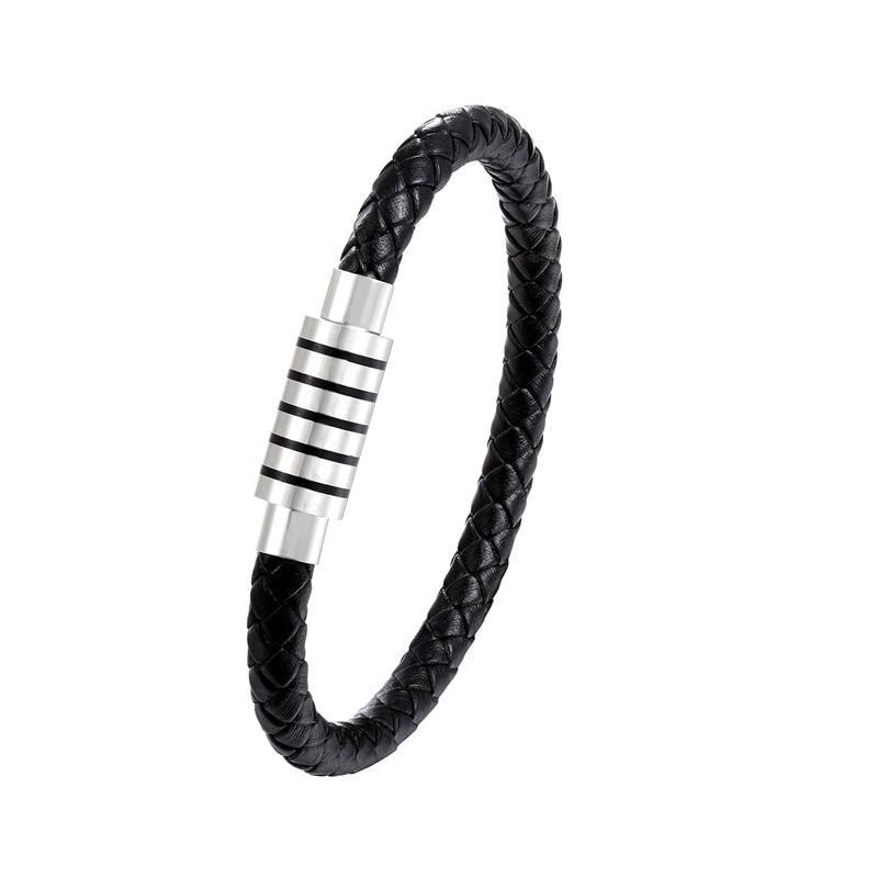 New Fashion Stainless Steel Bracelet Men Punk Genuine Leather Bracelets &amp; Bangles Charm Jewelry Anchor Style