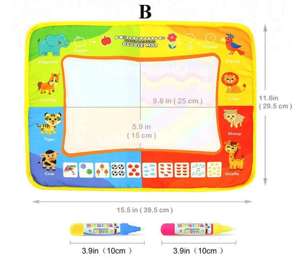 Magic Water Painting Drawing Mat &amp; 2 Pens Doodle Board Coloring Books for Kids Children Educational Toys