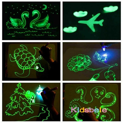 Draw With Light-Fun And Developing Drawing&amp;write Flip Board Kids Educational Toy Magic Drawing Lighting In Dark Gift For Child