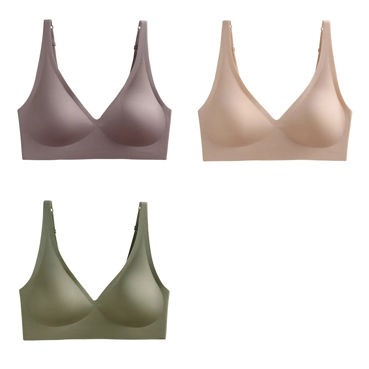 3Pcs/Set Seamless Bras Wire Free Brassiere Women Underwear Female Sexy Lingerie Plunge Underwear &amp; Sleepwears Intimates