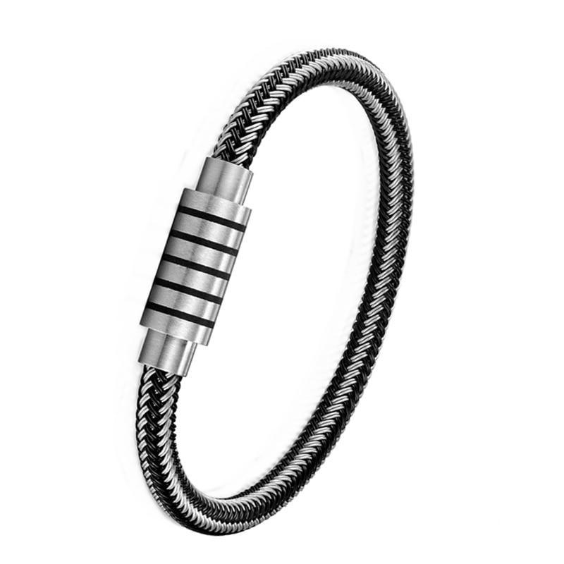 New Fashion Stainless Steel Bracelet Men Punk Genuine Leather Bracelets &amp; Bangles Charm Jewelry Anchor Style