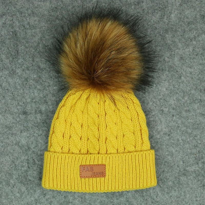 New Fashion Children Winter Caps For Baby Kids Girl Solid Knitted Thick And Modern Caps