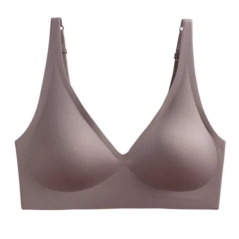 Sexy Seamless Bras For Women Wire Free Push Up Brassiere Deep V-Neck Lingerie U-Back 2-Hook Underwear Intimates S-5XL