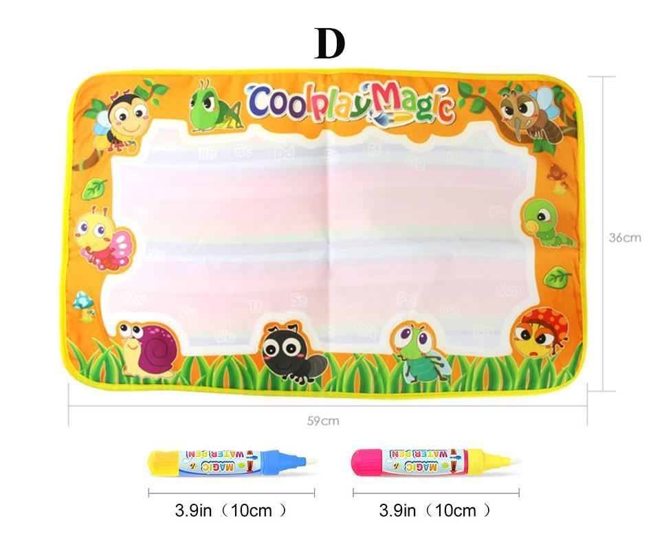 Magic Water Painting Drawing Mat &amp; 2 Pens Doodle Board Coloring Books for Kids Children Educational Toys