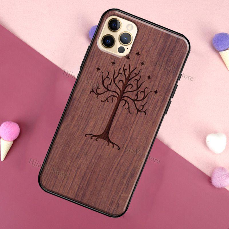 Vintage Tree Flower Bamboo Wood Case For iPhone Pro Max 12 13 min SE For iPhone 13 Shockproof Wooden Texture Protective Cover Unique &amp; Classy Wooden Case