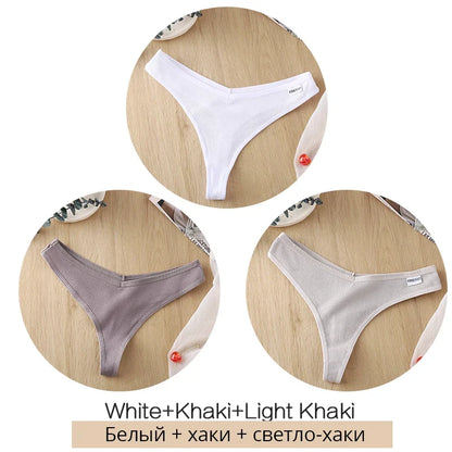 Comfortable Cotton G-String Thongs for Women – 3-Piece Panties Set