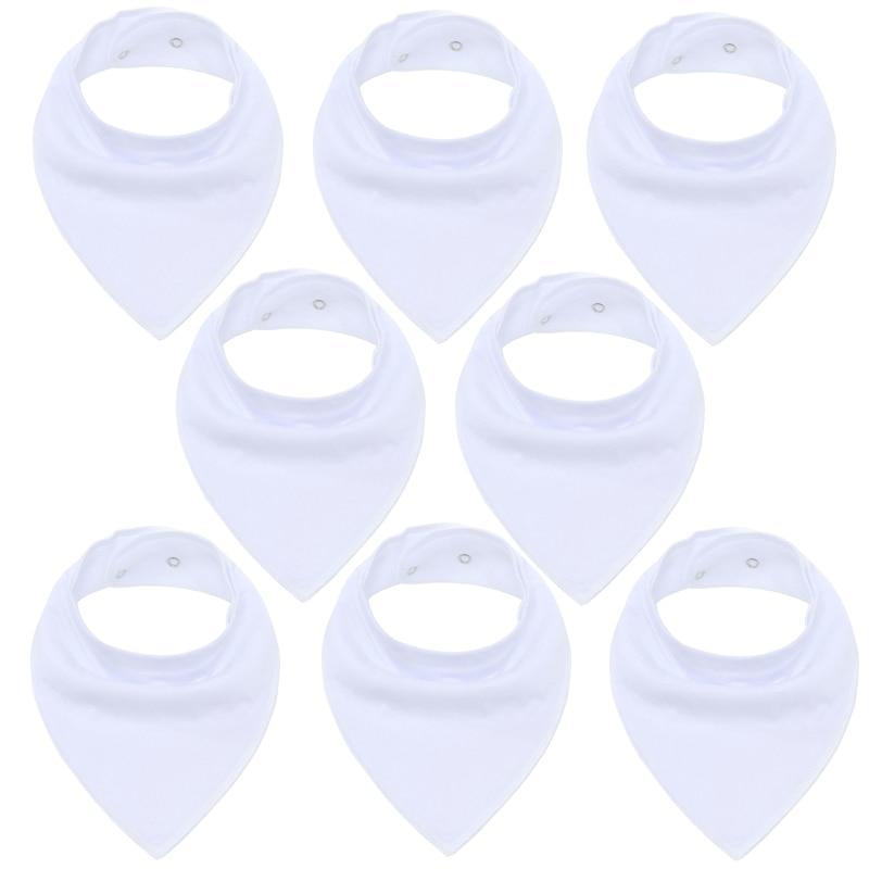 8PCS/SET Comfortable Colorful 100% Organic Cotton Adjustable Snaps Bandana Saliva Bibs For Baby Boys &amp; Girls Kids