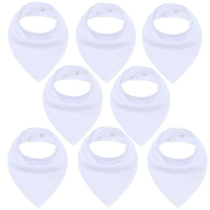 8PCS/SET Comfortable Colorful 100% Organic Cotton Adjustable Snaps Bandana Saliva Bibs For Baby Boys &amp; Girls Kids