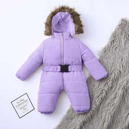 Winter Clothes For Infant Baby Hooded Warm Thick Snowsuit Jumpsuit Romper for Boys and Girls  Style