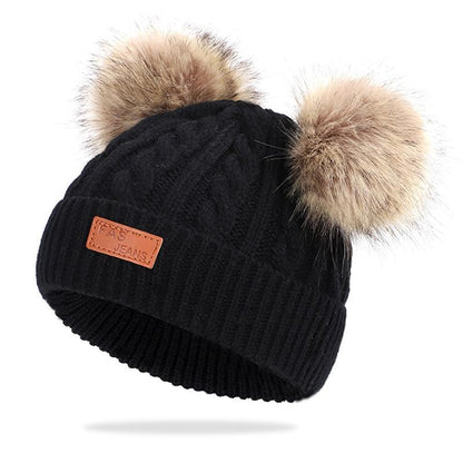 New Fashion Children Winter Caps For Baby Kids Girl Solid Knitted Thick And Modern Caps