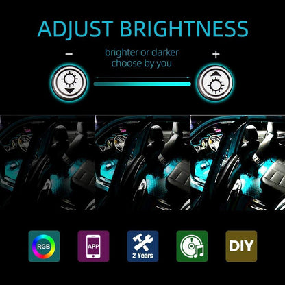 Lights LED Car Strip Lights with Two-Line Waterproof Design RGB LED Strip Light With USB Wireless Remote Music Control Multiple Modes For Auto Car