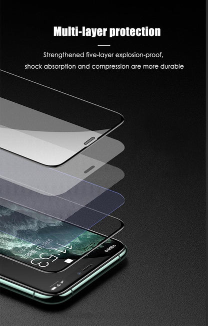 3pcs Full Cover Protective Glass On For Iphone 11 12 13 14 Pro Max Screen Protector For Iphone X Xr Xs Max 7 8 6s Plus Se Glass Full Screen Protector Edge To Edge Full Screen Coverage