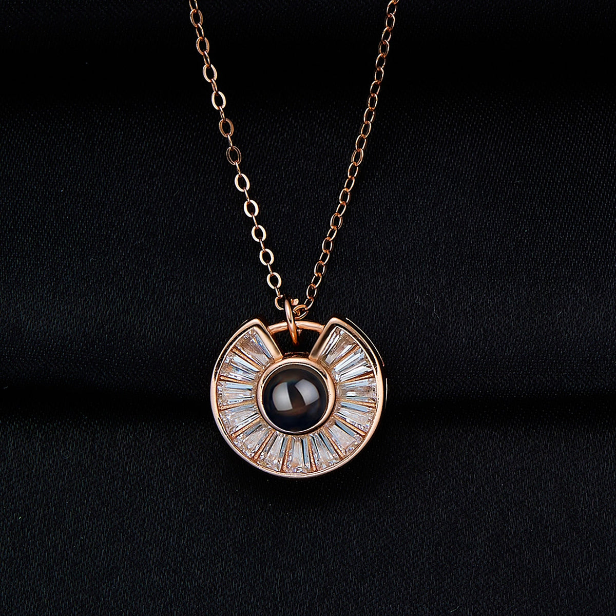 Custom Photo Necklace Flower Necklace Valentine&