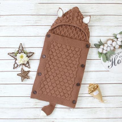 Stevvex Knitted Newborn Baby Blanket Baby Sleeping Bags Stroller Bedding Warm Swaddle Wrap