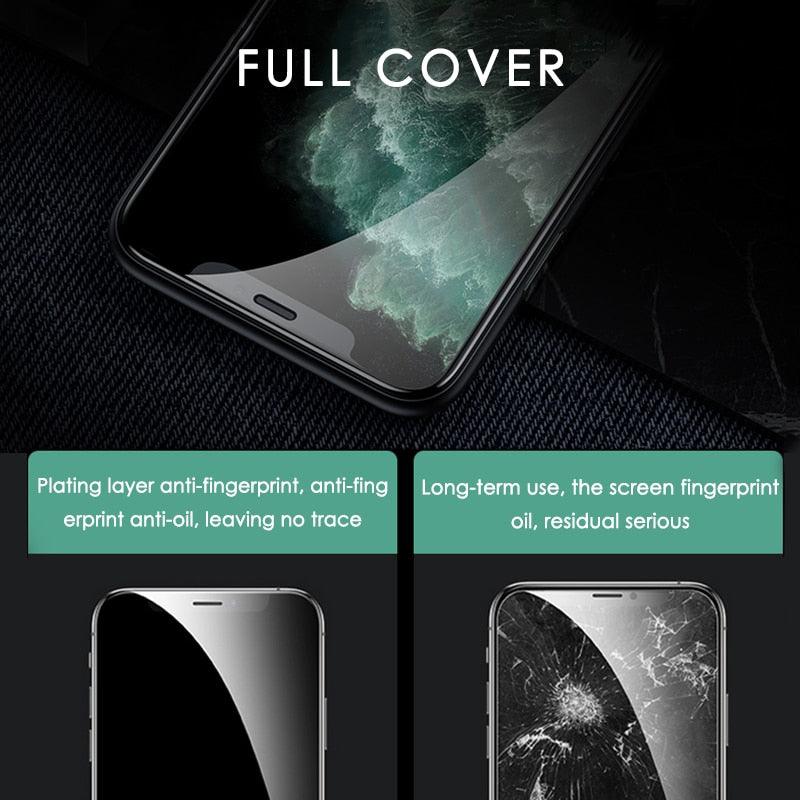 3pcs Full Cover Protective Glass On For Iphone 11 12 13 14 Pro Max Screen Protector For Iphone X Xr Xs Max 7 8 6s Plus Se Glass Full Screen Protector Edge To Edge Full Screen Coverage