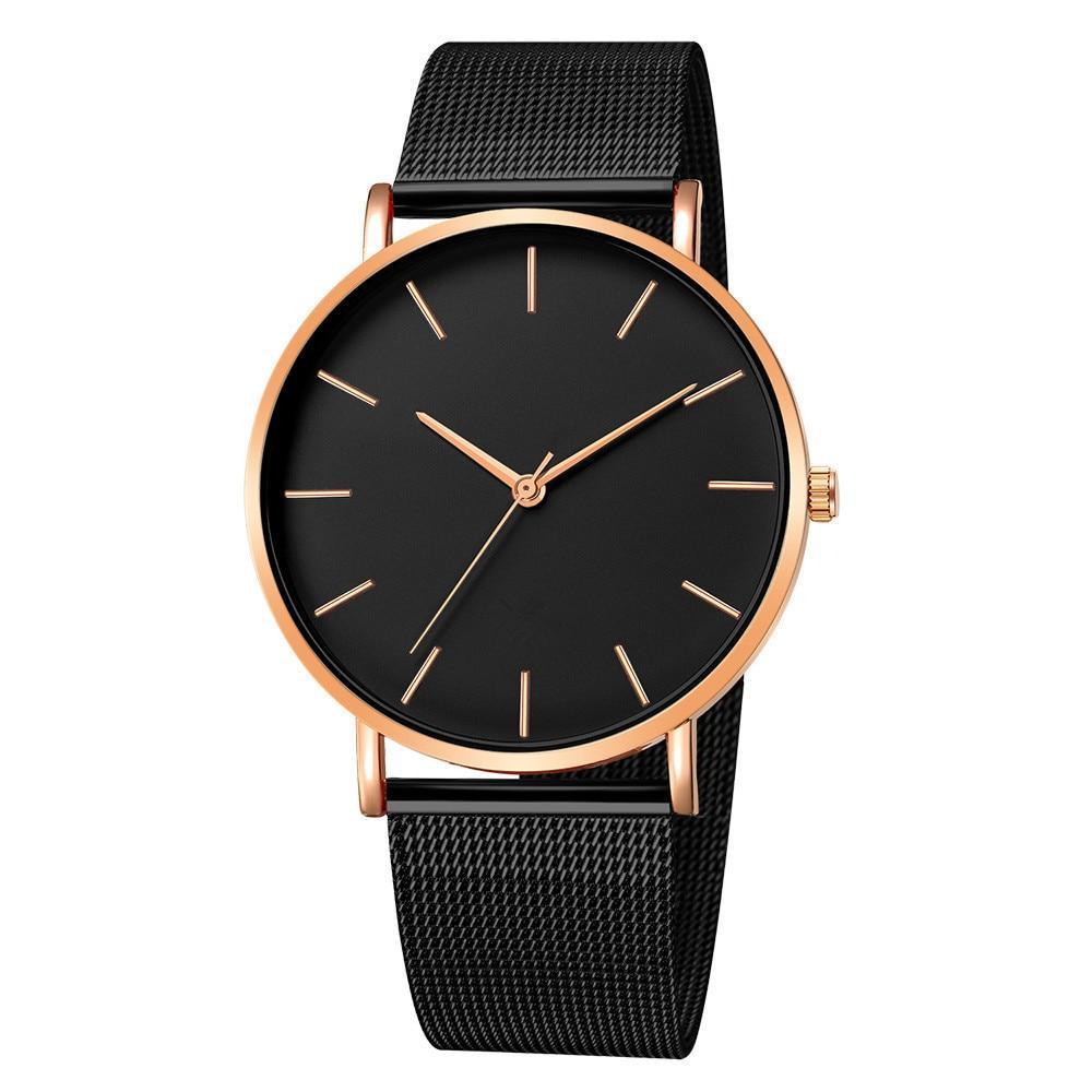 STEVVEX Men Watch Quartz Casual Watches Simple Metal Hour Reloj Quartz Watch Montre Mesh Stainless Steel clock For Men&