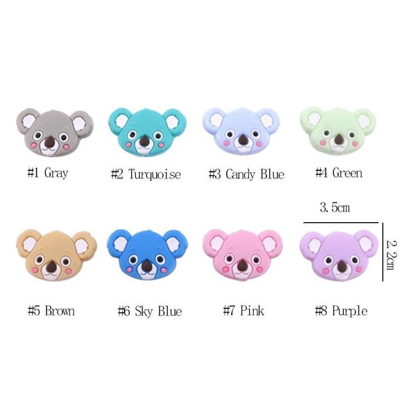 5PCS/SET  Silicone Animal Beads BPA Free Baby Teething Beads Toy For Pacifier Clips New Born Silicone Rodent Tiny Rod Baby Teether For Baby Kids