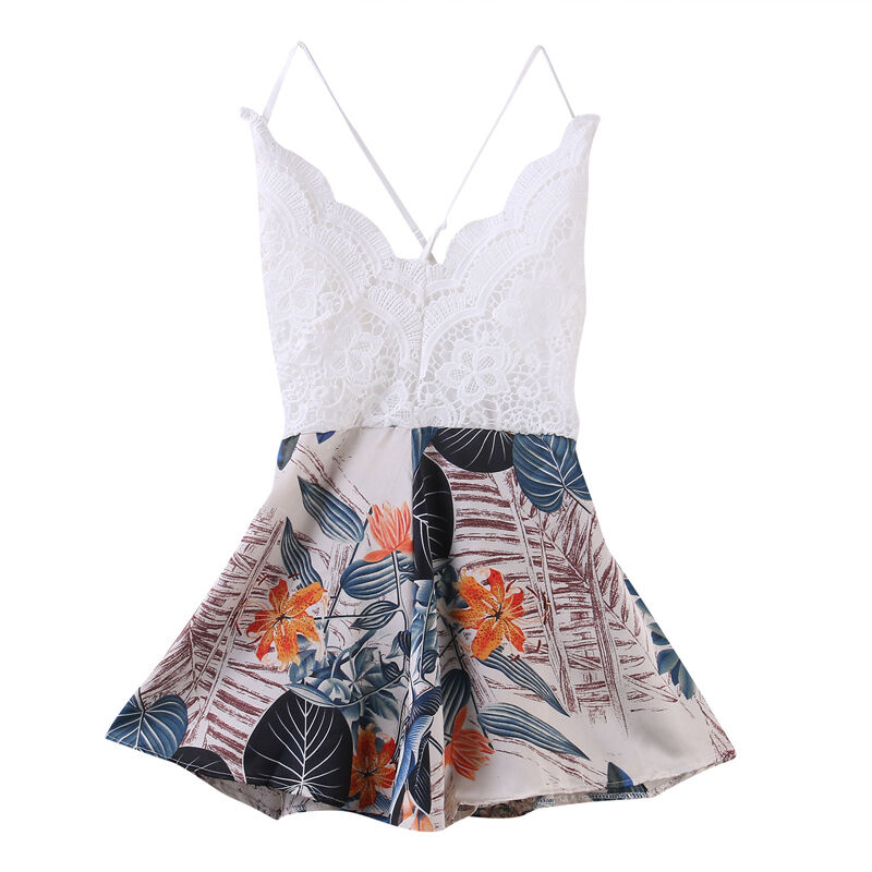 Sexy V-Neck Sleeveless Jumpsuit Women Backless Bodycon Party Casual Romper