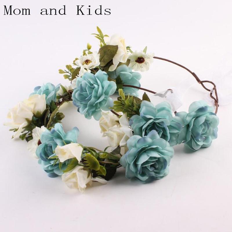 Modern Flower Headband Newborn  Matching Flower Crown for Mother Kids  Hair Band Accessories