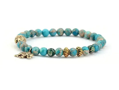 Elephant &amp; Buddha Bracelet – Natural Stone Meditation | 6mm Beads